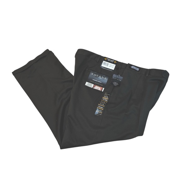 NWT Savane Expandable Waistband Wrinkle Free Pleated Dress Pants Size 44 x 30 - Picture 1 of 10